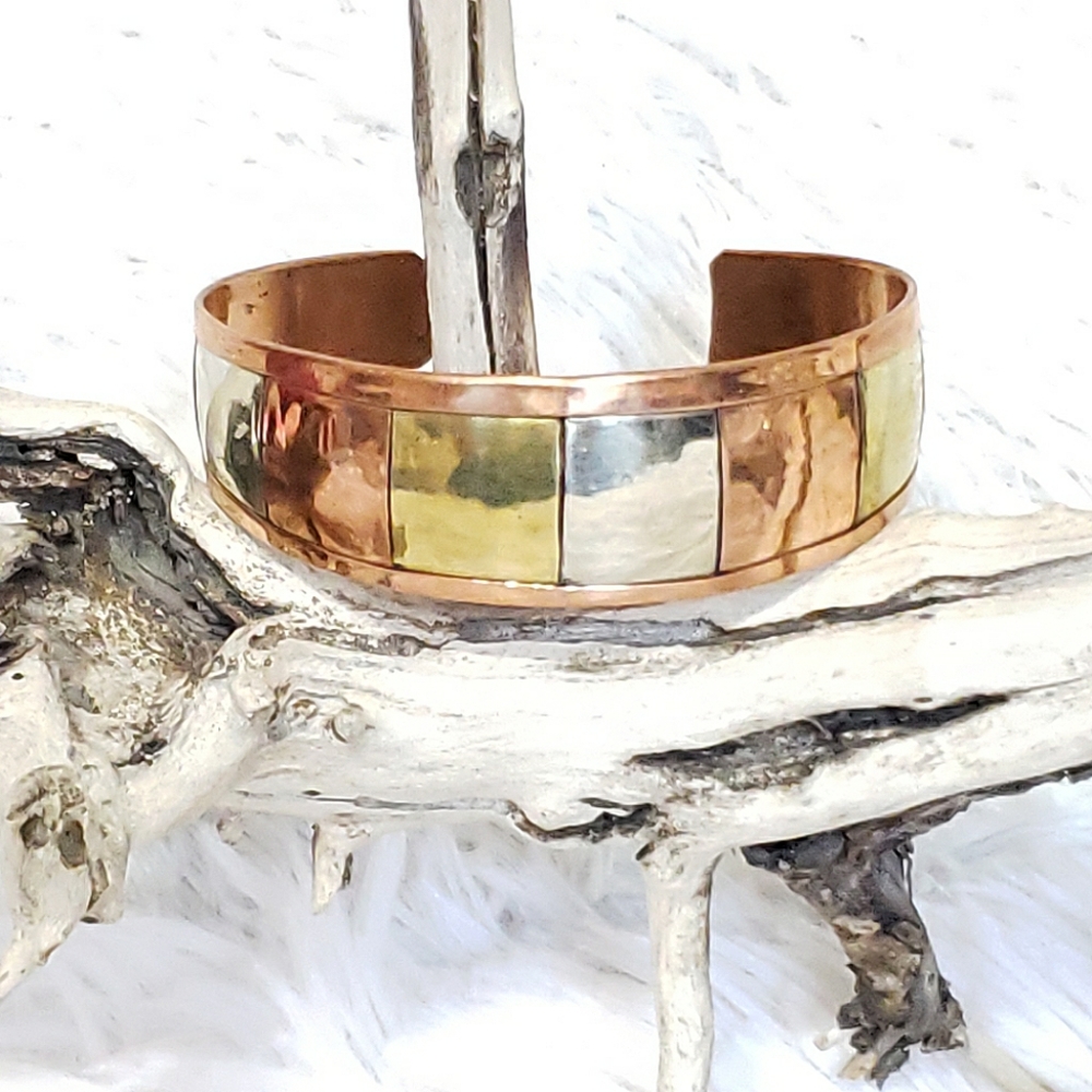 Artisan Copper Square Flexible Cuff Bracelet - image 1